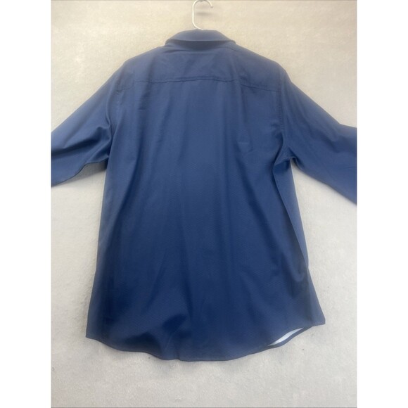 Perry Ellis Shirt Mens Large Motion Navy Blue Long Sleeve Casual Button Up - Picture 2 of 12